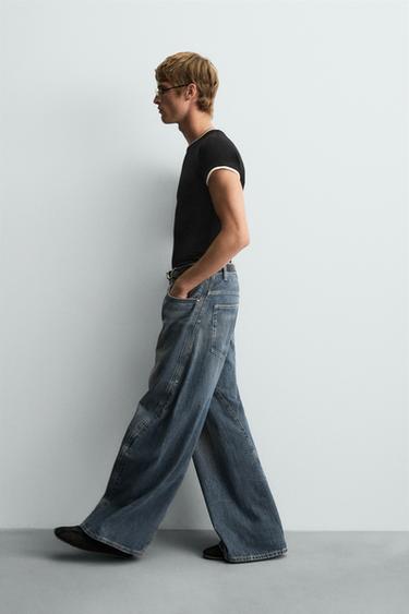 BAGGY FIT TWISTED-SEAM JEANS - Mid-blue by Zara - Image 5