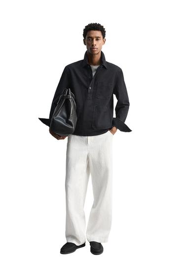 DENIM POLO SHIRT - Mid-blue by Zara