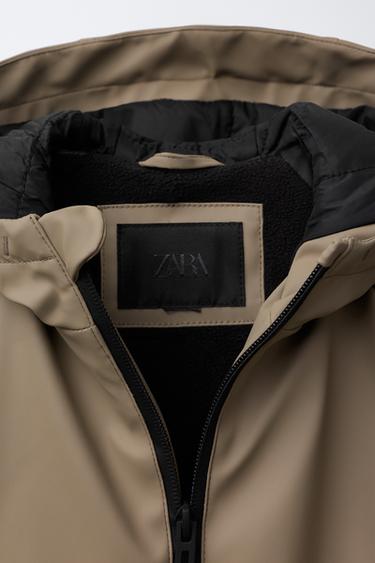 RUBBERISED WATER-RESISTANT RAINCOAT - Brown / Taupe by Zara - Image 5