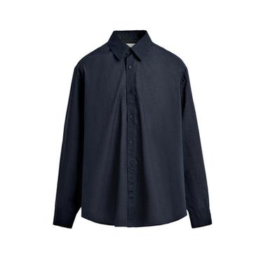 قميص فوال قطني - بحري داكن الخاص بـ Zara