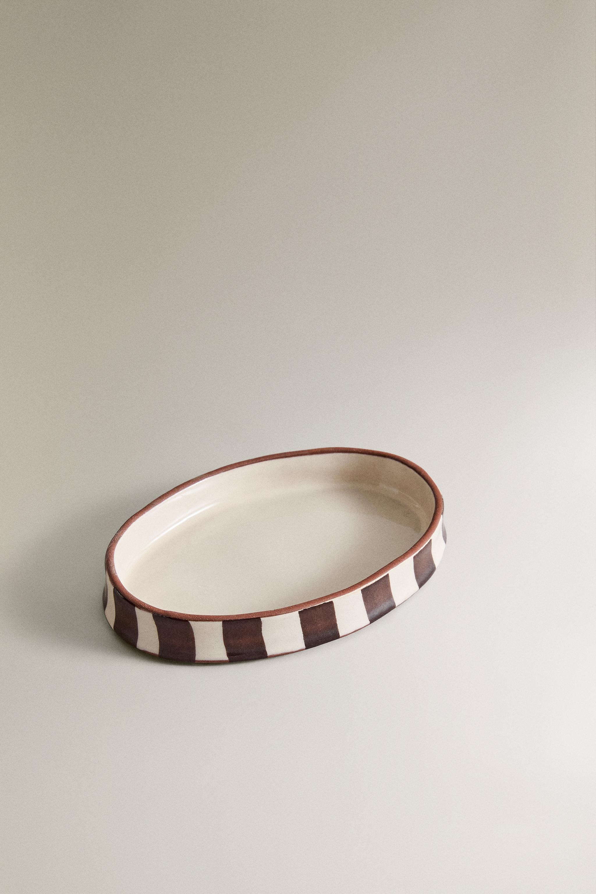 PORTE-SAVON RAYURES MARRON