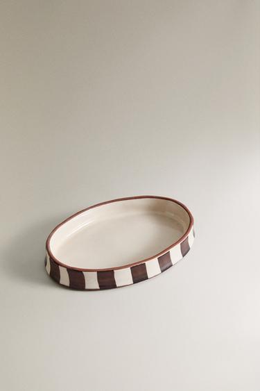 BROWN STRIPED SOAP DISH - Brown by Zara - Image 1