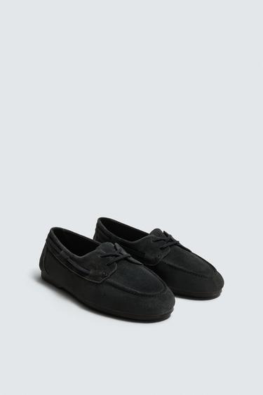 ZAPATO NÁUTICO PIEL SUELA VIBRAM® AARON LEVINE X ZARA - Gris de Zara