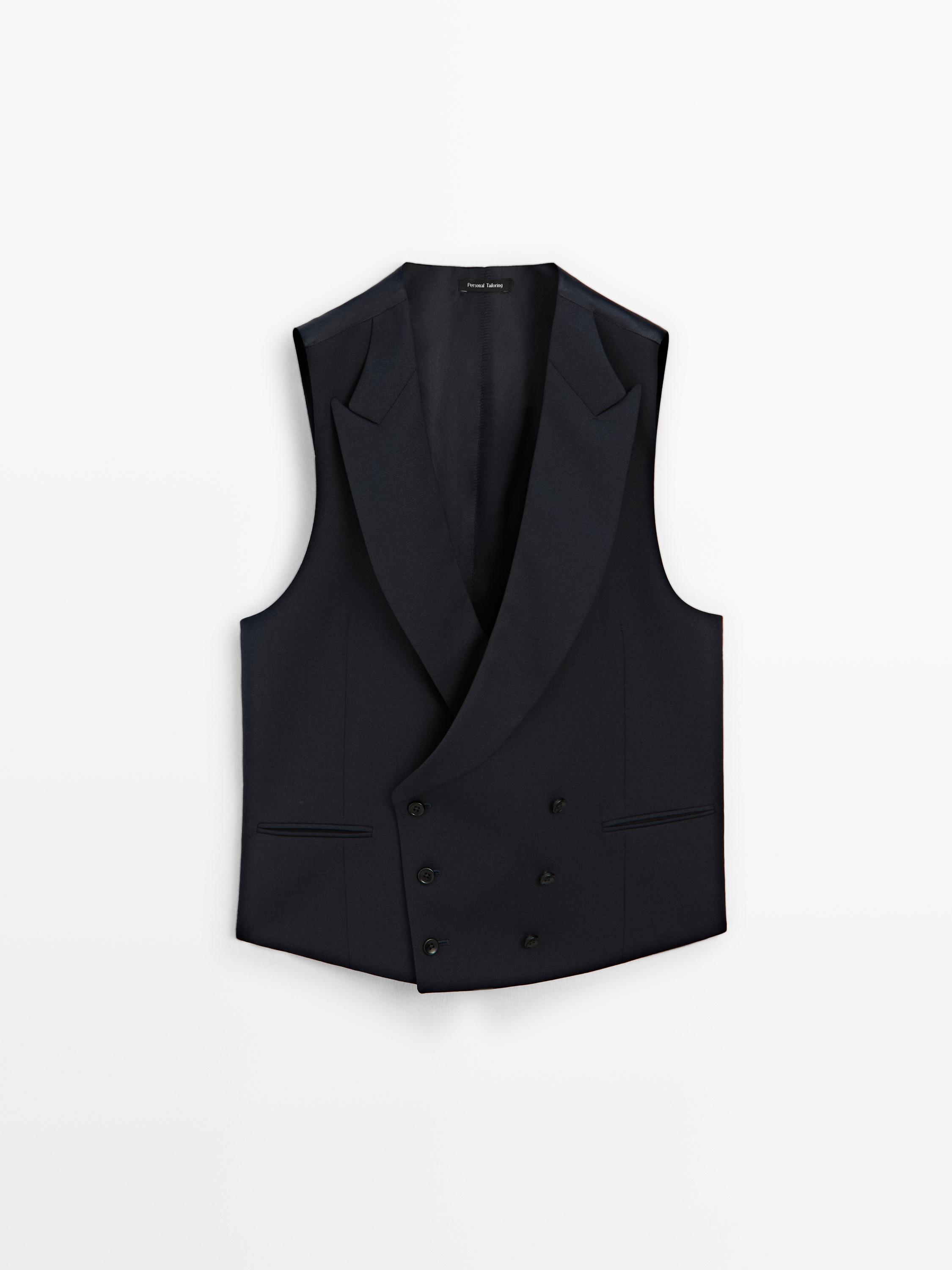 Cool wool blend suit waistcoat