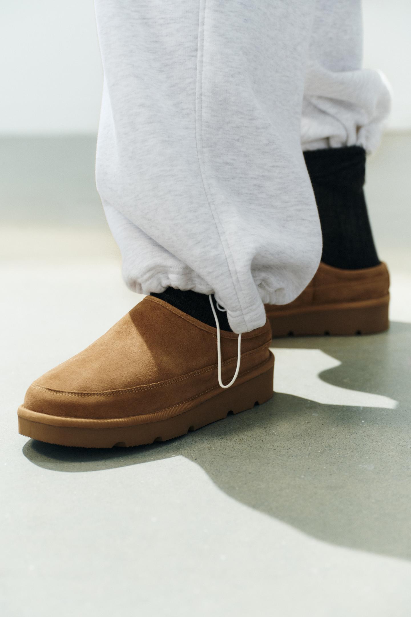 Женские сабо Zara Faux Shearling Leather, цвет: Коричневый — фото 2