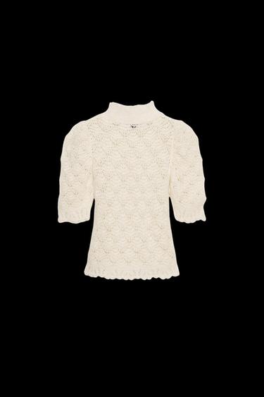 ROMANTIC RIB KNIT JUMPER - Ecru by Zara