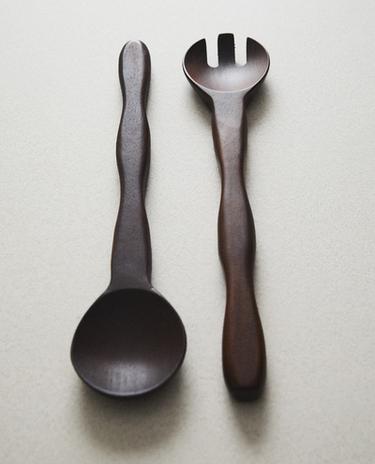 SERVIERLÖFFEL WELLEN (2ER-SET) - Braun von Zara