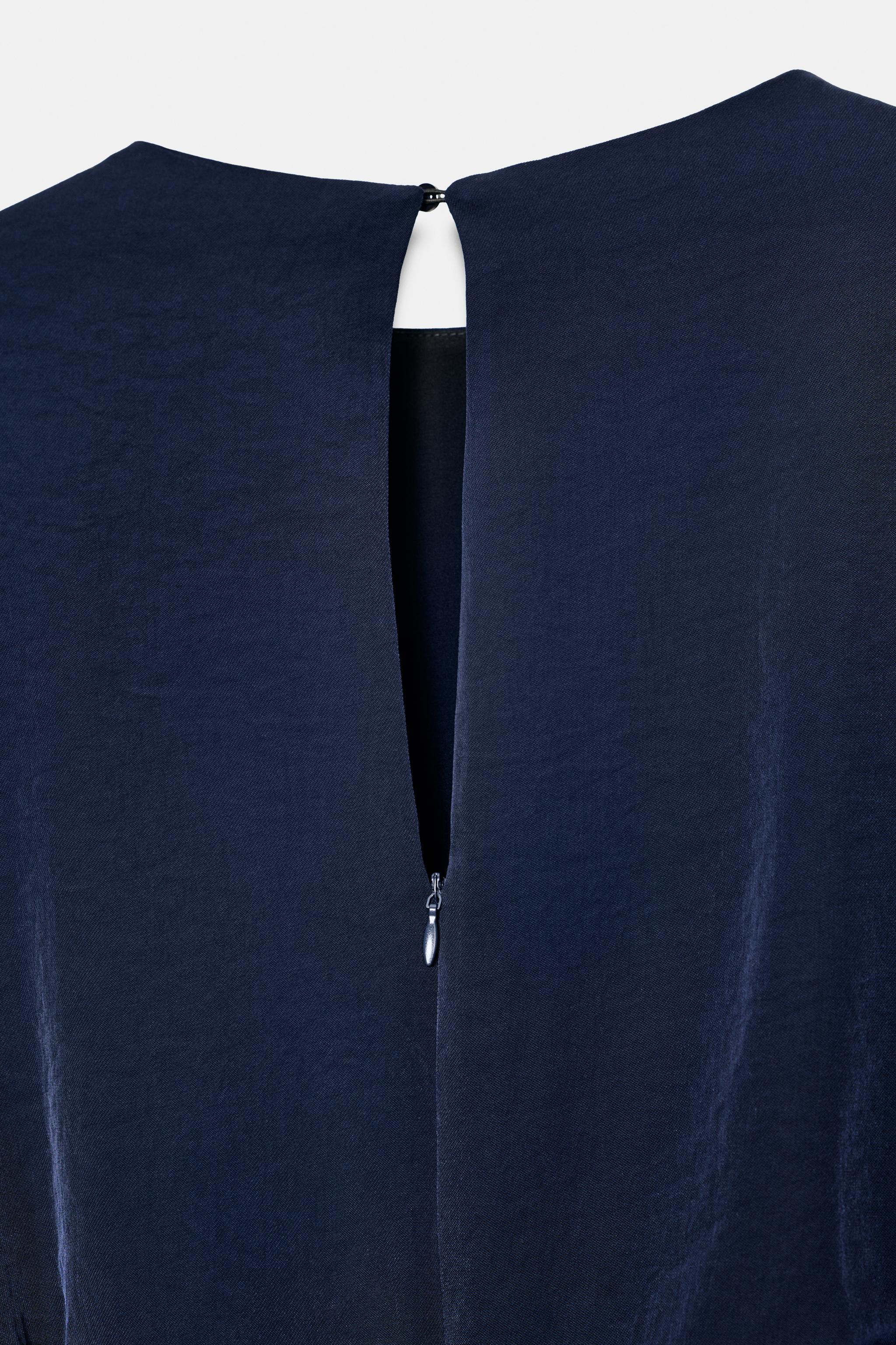 トップス Auskou MIMEME aci-t navy PIN TUCK DROP SLEEVE MIDI DRESS - Navy blue | ZARA United States