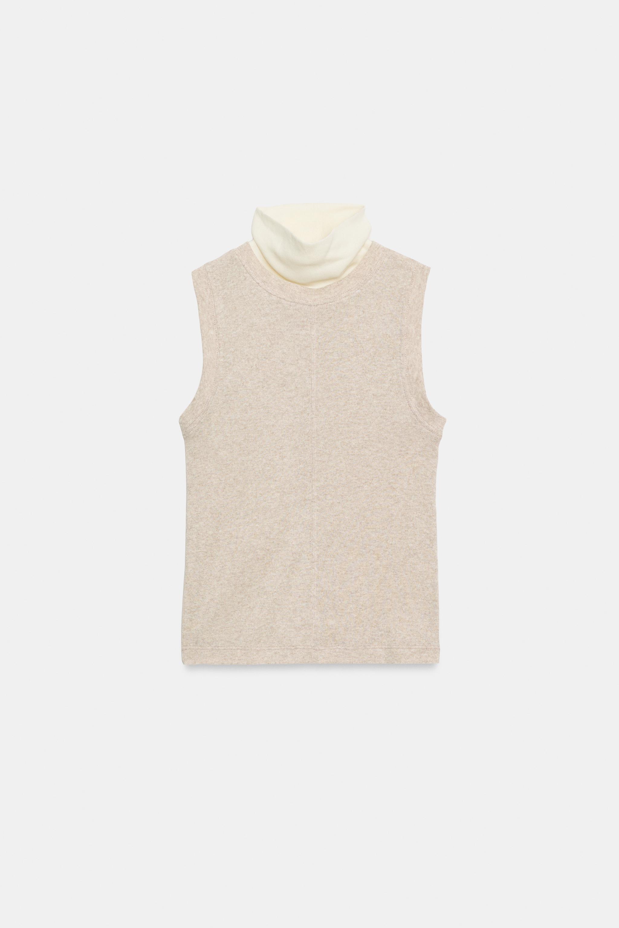 HIGH-NECK MIXED T-SHIRT