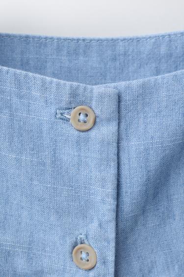 EMBROIDERED DENIM DRESS AND KNICKERS - Mid-blue by Zara - Image 2