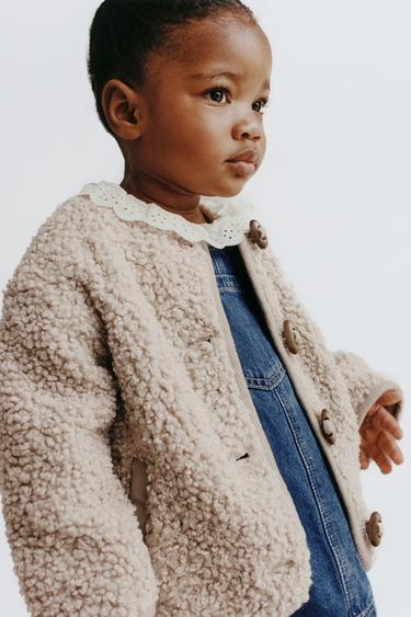 BLOUSON EFFET MOUTON AVEC BRANDEBOURGS - Beige de Zara