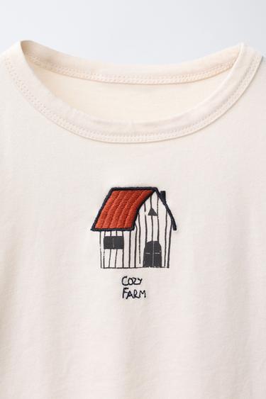 T-SHIRT MAISON BRODÉE - Écru de Zara - Image 2