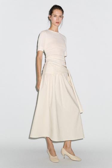 Zara Cotton blend T-shirt - Ecru