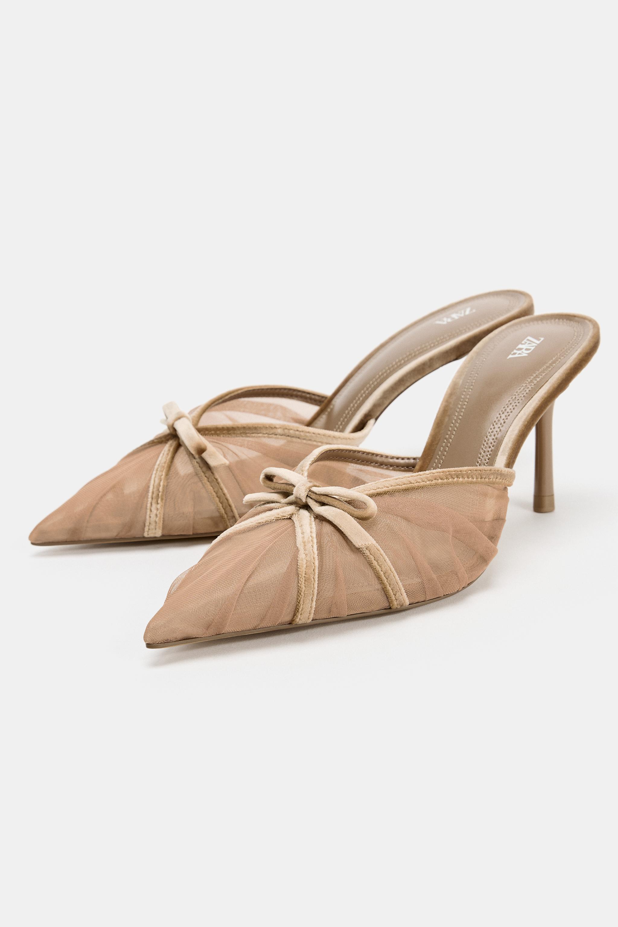 Женские сабо Zara MESH BOW MULES — фото 2