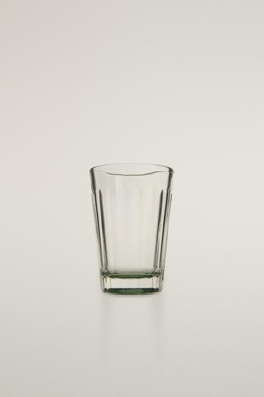 VASO VIDRIO RELIEVE BASE COLOR - Verde de Zara - Imagen 0