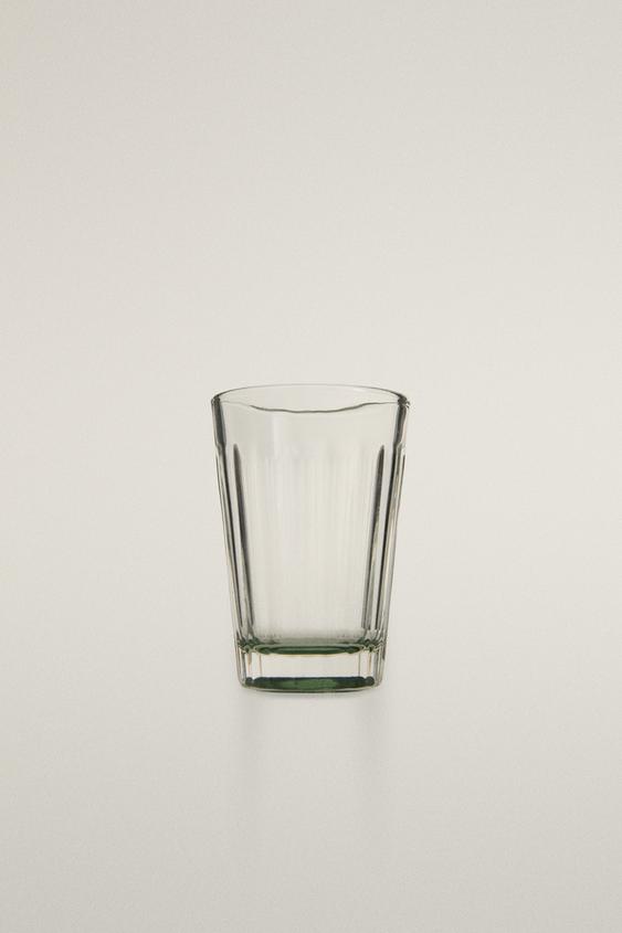 GOBELET VERRE RELIEF BASE COULEUR - Vert de Zara - Image 0