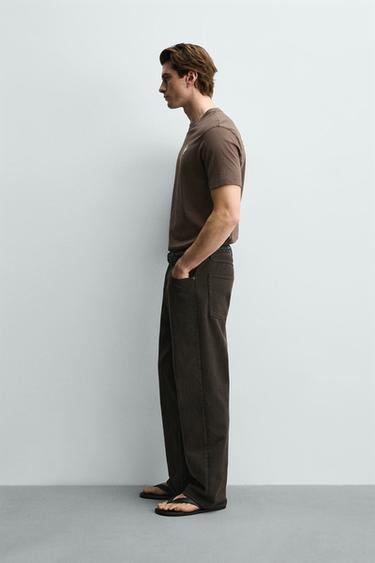 T-SHIRT BRODÉ SANDWICH - Marron clair de Zara - Image 3