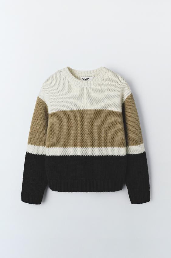 Zara Pullover Wolle WOLLPULLOVER MIT STREIFEN LIMITED