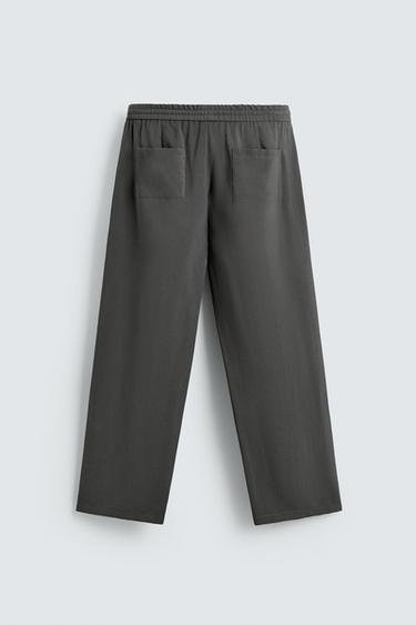 FLOWING TROUSERS WITH STITCHING - Dark grey de Zara - Image 7