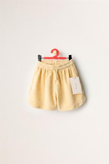 ZARA TIMELESS - STRIPED TERRY BERMUDA SHORTS - Yellow by Zara