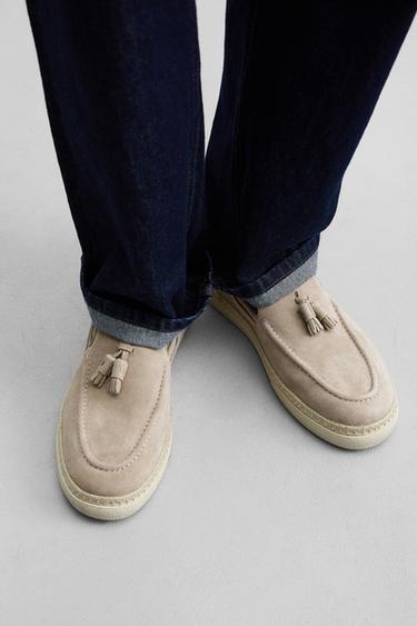 CASUAL LEATHER LOAFERS - Ecru White by Zara