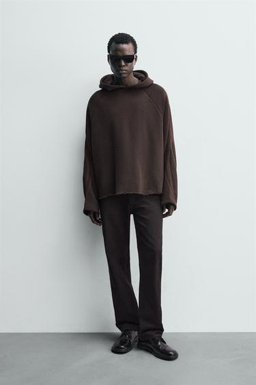 КОНТРАСТЫ ЖОЛАҚТЫ СВИТШОТ - Шоколад Zara компаниясынан