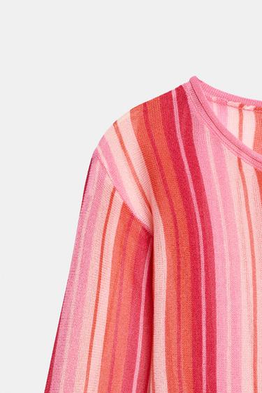 FINE KNIT STRIPED JUMPER - Red / White by Zara - Image 5