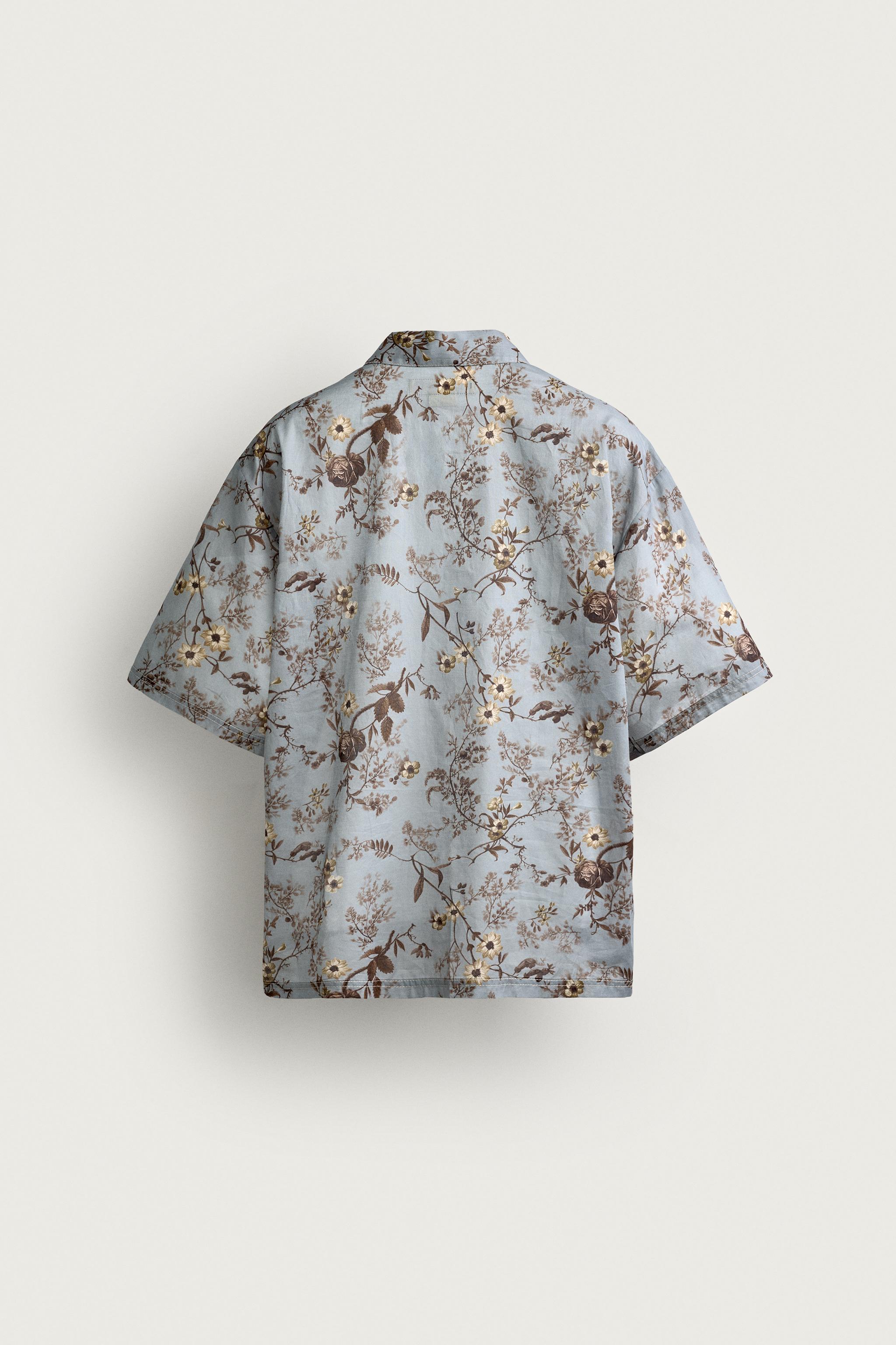 Zara Cttn Flwr Shrt görsel 6
