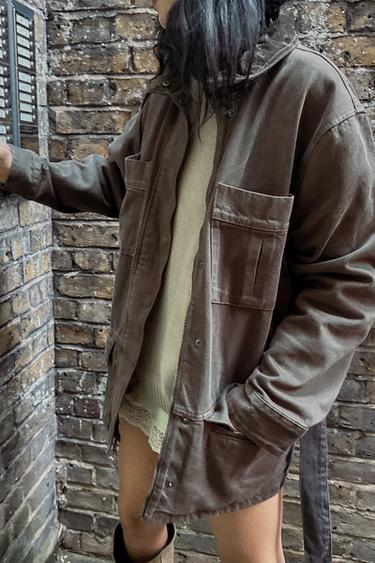 CORDUROY COLLAR JACKET - Brown by Zara - Image 3
