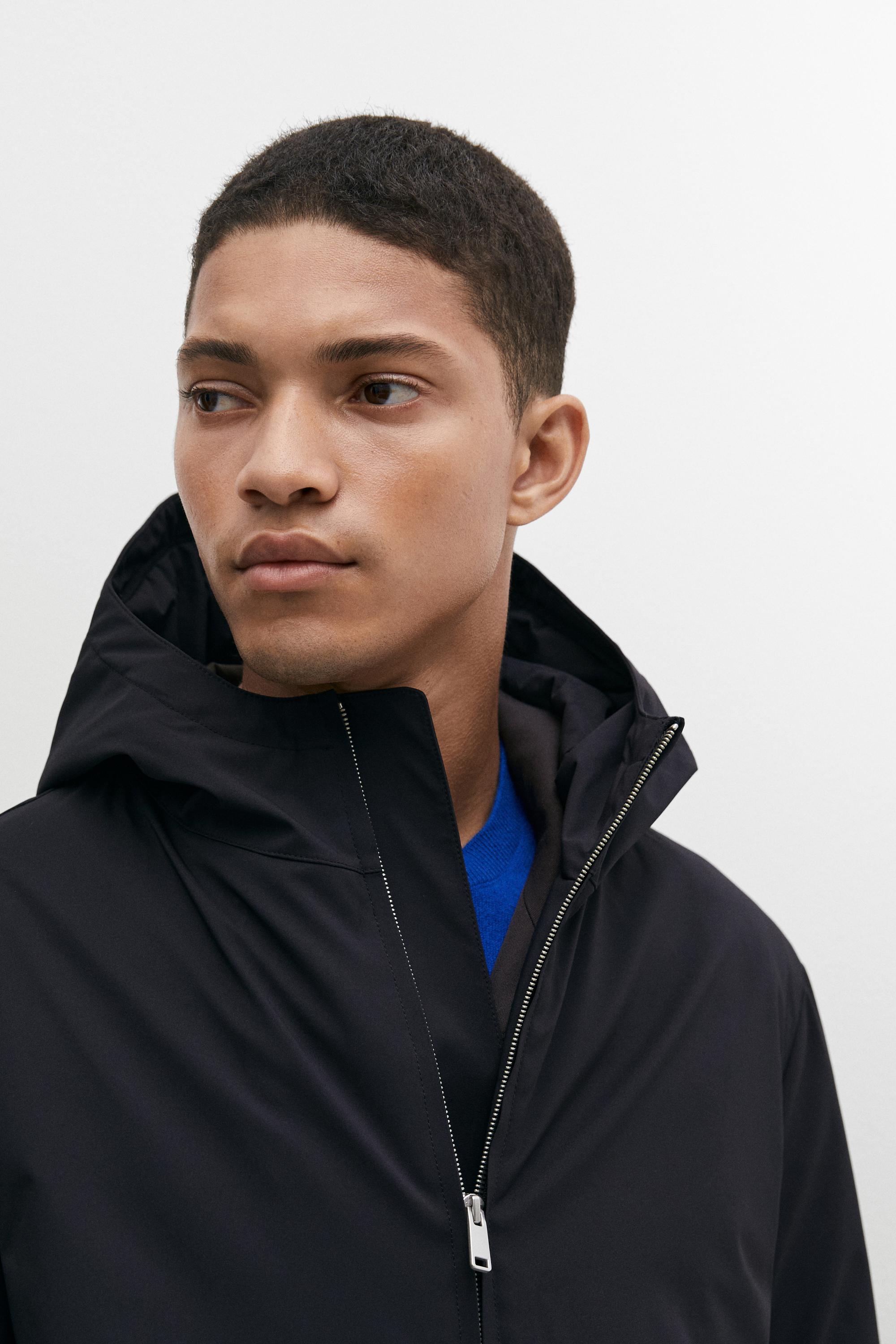 Long quilted hooded parka