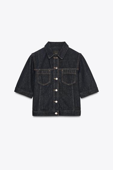 DENIM JACKET WITH POCKETS ZW COLLECTION - Blue by Zara