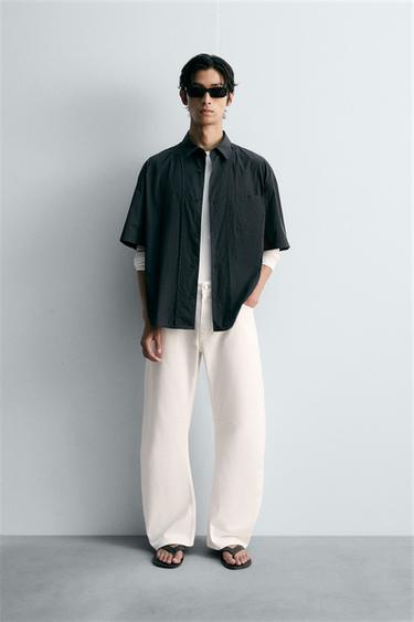 Zara JEANS RELAXED BARREL FIT LIMITED EDITION - 磨白色