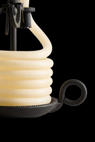 CHIMNEY SCENTED CANDLE AND CANDLESTICK SET - Green by Zara