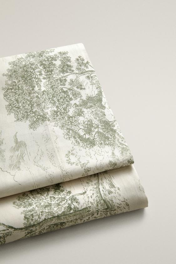 DRAP PLAT SATIN TOILE DE JOUY (300 FILS) - Vert de Zara - Image 3