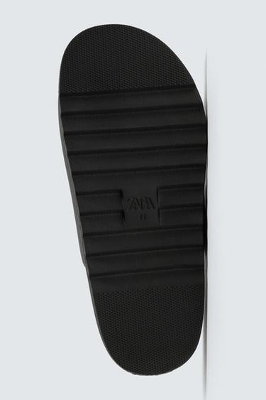 DOUBLE-STRAP RUBBERISED SANDALS - Black by Zara - Image 6