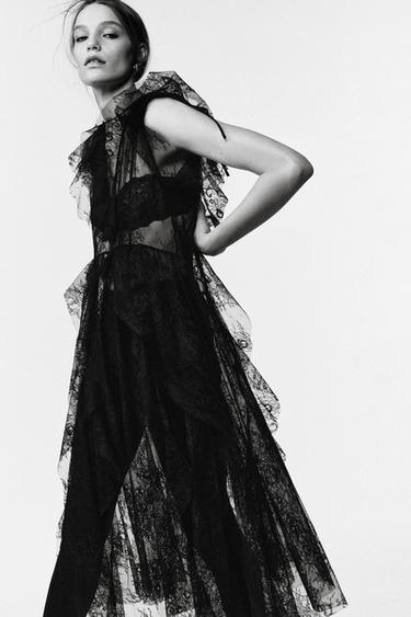 LIMITED EDITION LACE MIDI DRESS - Black by Zara - Image 2