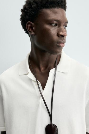 REGULAR FIT KNIT POLO SHIRT - White by Zara