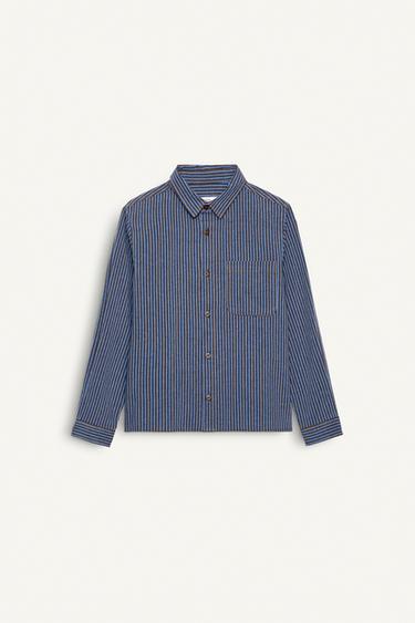 GESTREEPT OVERHEMD MET ZAK LIMITED EDITION - gestreept van Zara