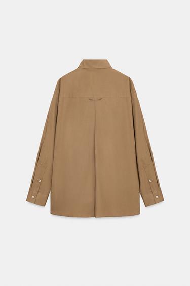 CHEMISE OVERSIZE ZW COLLECTION - Caramel de Zara - Image 2