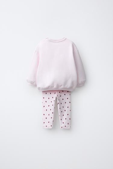 FLORAL SWEATSHIRT AND LEGGINGS SET — Pink 2