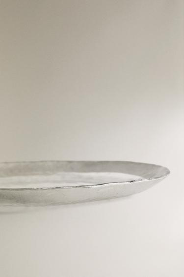 ASSIETTE À DESSERT VERRE RELIEF BORD ARGENTÉ - Argent de Zara - Image 3