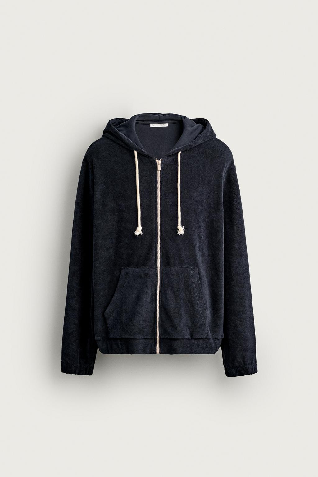 RELAXED FIT TERRY ZIP-UP HOODIE