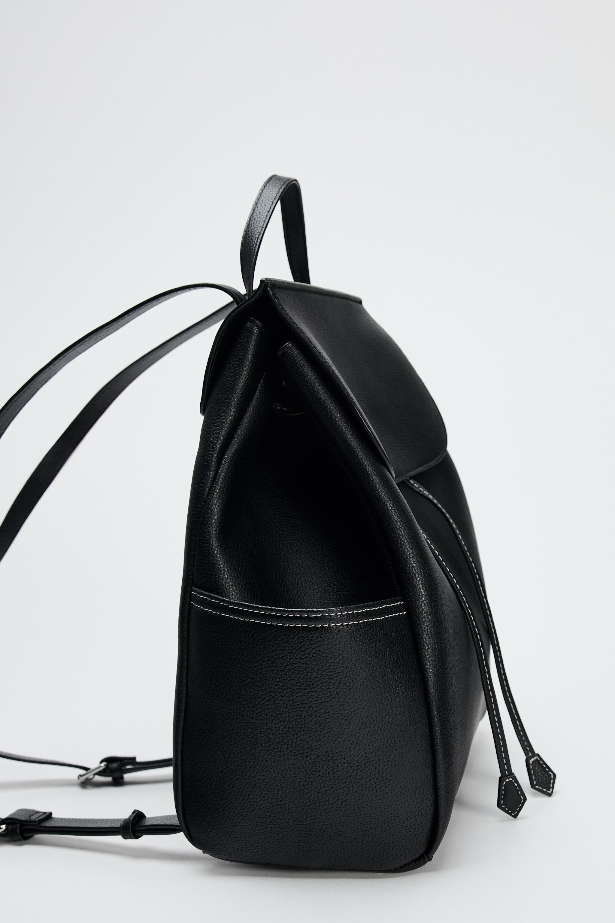 MOCHILA SOLAPA Negro ZARA Espana