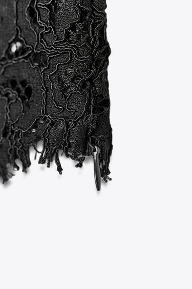 EMBROIDERED CROP TOP - Black by Zara - Image 6