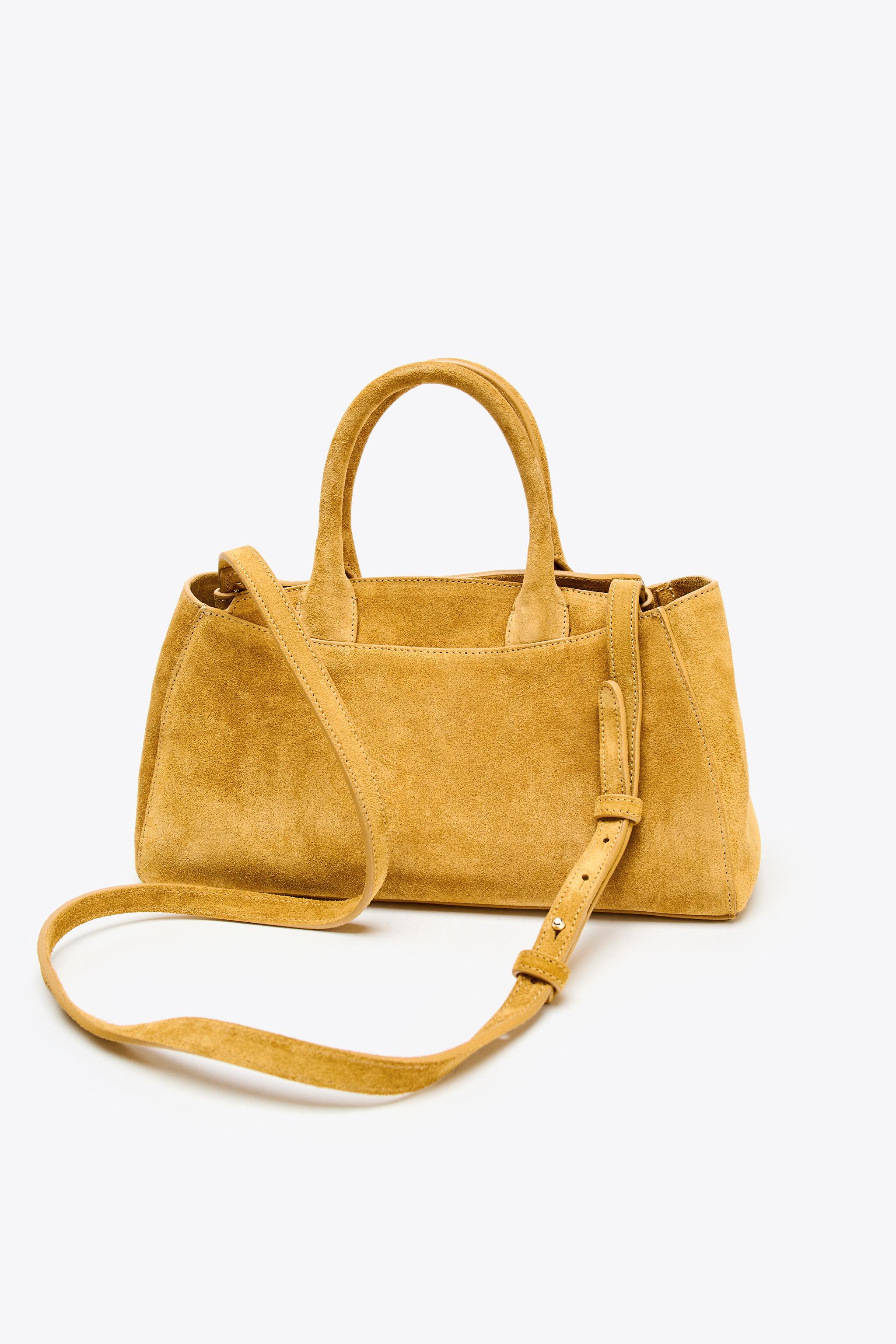 ☆ドイツ発*ZARA*新作*本革スエードシティバッグ/YL☆ ☆ドイツ発*ZARA*新作*本革スエードシティバッグ/YL☆ (ZARA