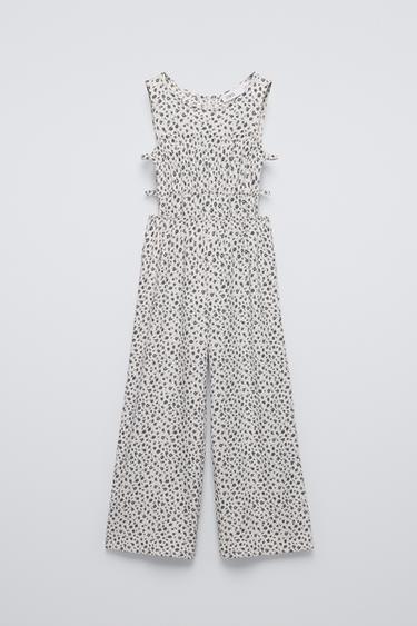 Zara FLORAL JUMPSUIT - Ecru / Marl