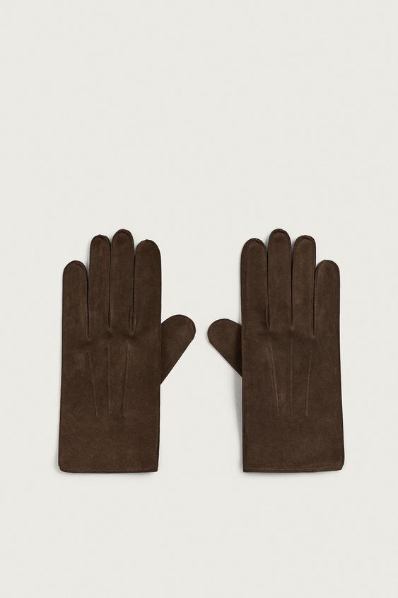 ORIGINS SUEDE LEATHER GLOVES - Brown by Zara - Image 0