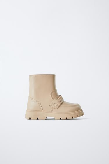 Calzado Moda Botas De Cordones Zara Bota Cano Medio Tratorada Zara