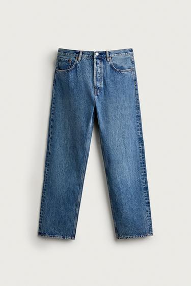 Zara STRAIGHT FIT JEANS - Mid-blue