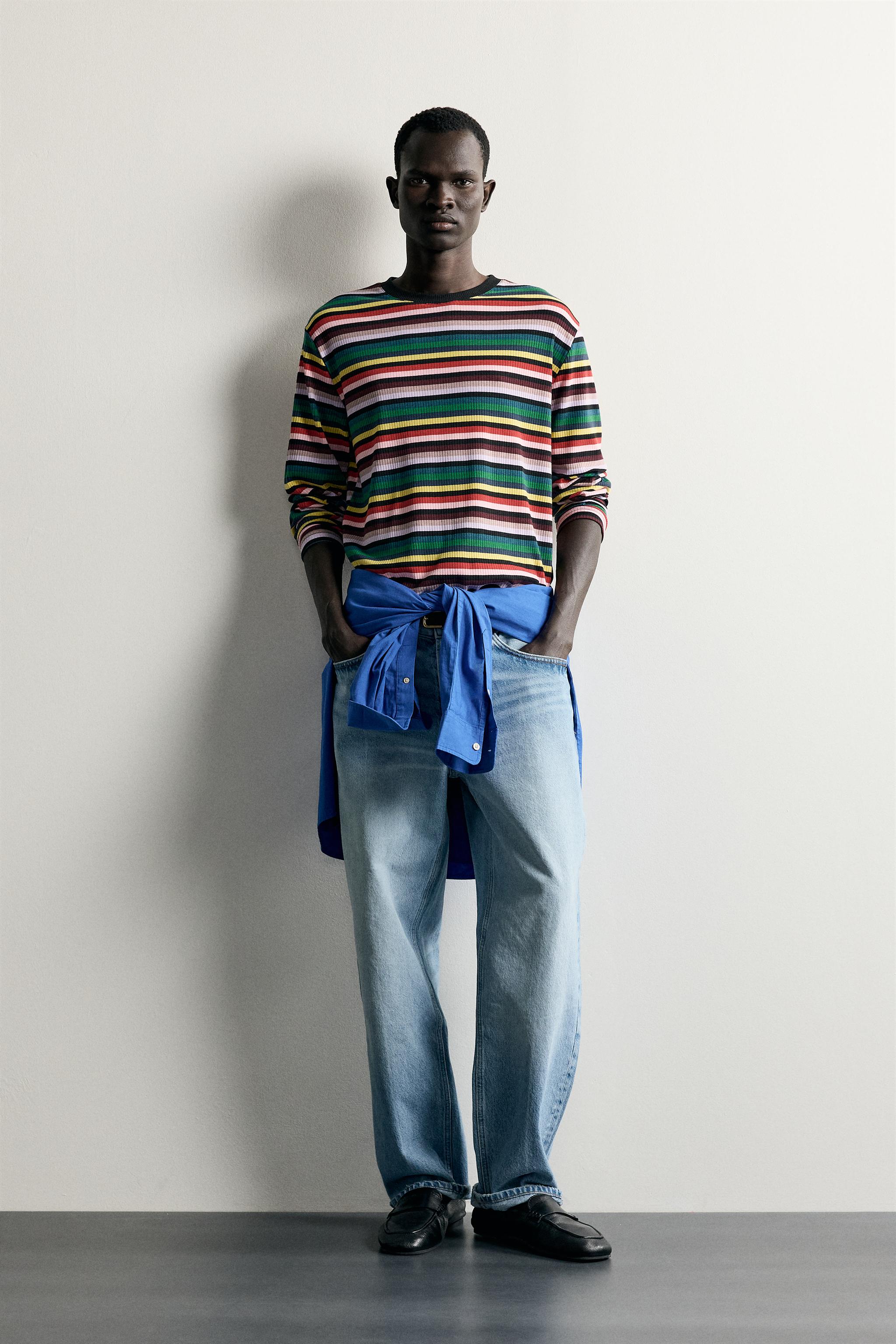 Zara RELAXED FIT ÇİZGİLİ T-SHIRT